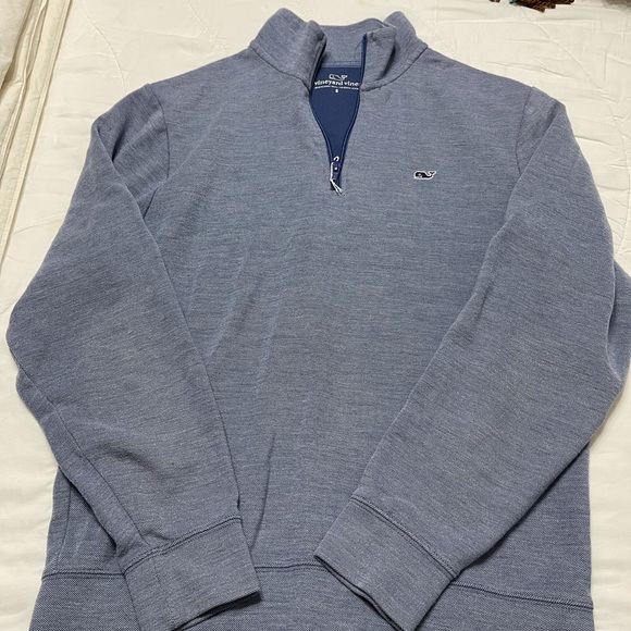 Vineyard Vines Small Quarterzip Heather Blue - Picture 1 of 3